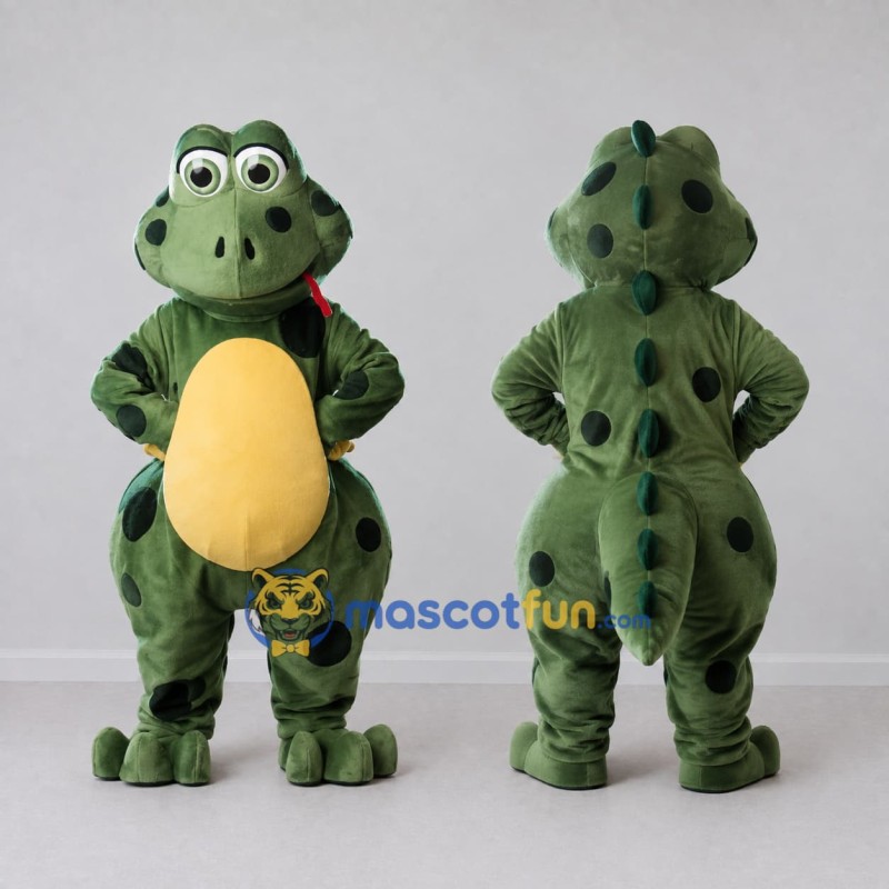 Custom Green and Black Spotted Frog Character Mascot Costume Adult Full Body Suit for Frog Events Custom Green and Black Spotted Frog Character Mascot Costume Adult Full Body Suit for Frog Events