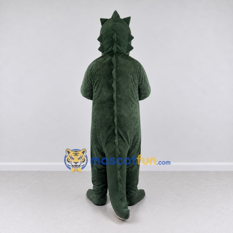 Custom Dark Green and Cream Spiky Dinosaur Character Mascot Costume Adult Full Body Suit for Dinosaur Events