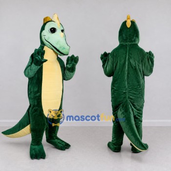 Custom Green and Yellow Dragon Character Mascot Costume Adult Full Body Suit for Theme Parties