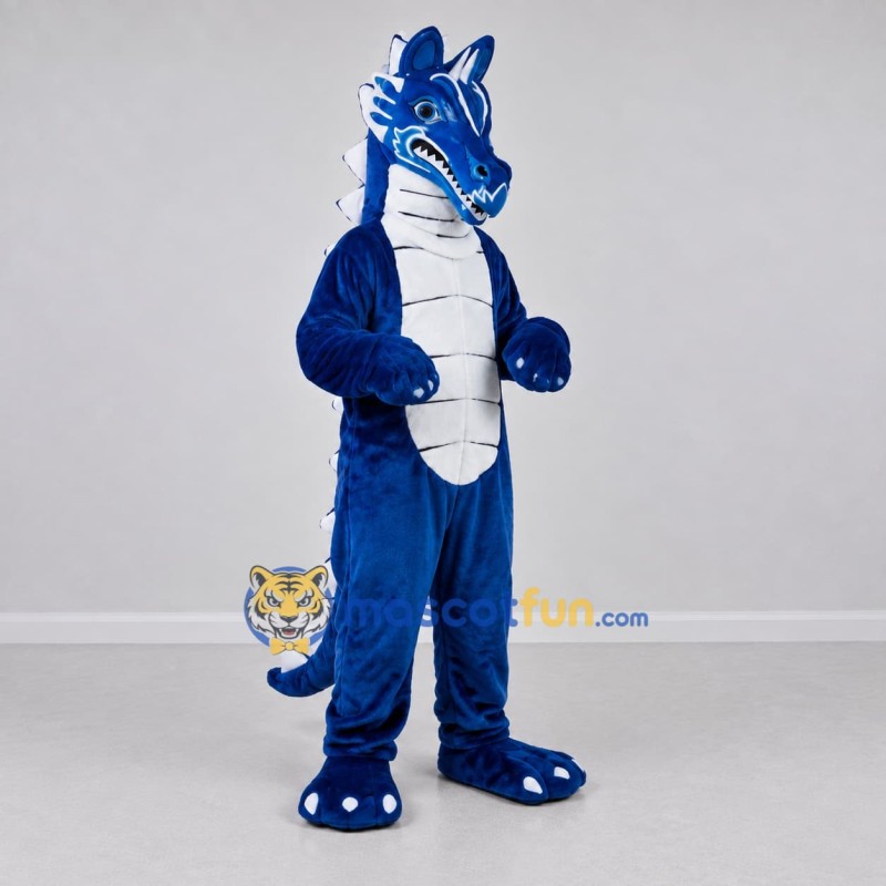 Custom Blue and White Dragon Character Mascot Costume Adult Full Body Suit for Theme Parties Custom Blue and White Dragon Character Mascot Costume Adult Full Body Suit for Theme Parties