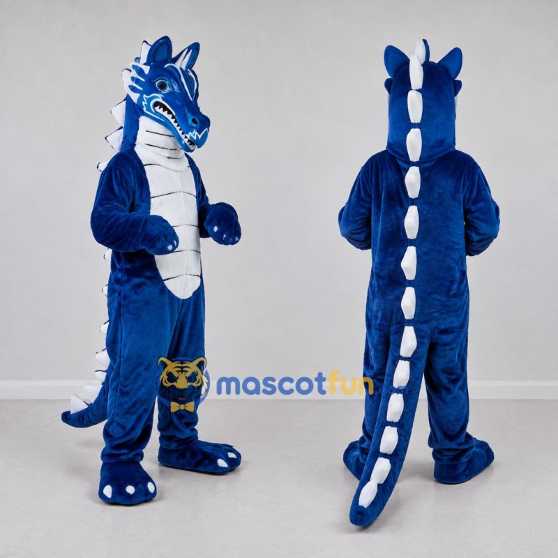 Custom Blue and White Dragon Character Mascot Costume Adult Full Body Suit for Theme Parties Custom Blue and White Dragon Character Mascot Costume Adult Full Body Suit for Theme Parties