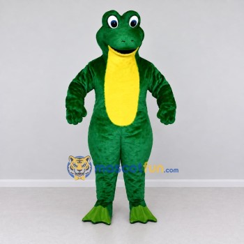 Custom Green and Yellow Frog Mascot Costume Adult Full Body Suit for School Events Custom Green and Yellow Frog Mascot Costume Adult Full Body Suit for School Events