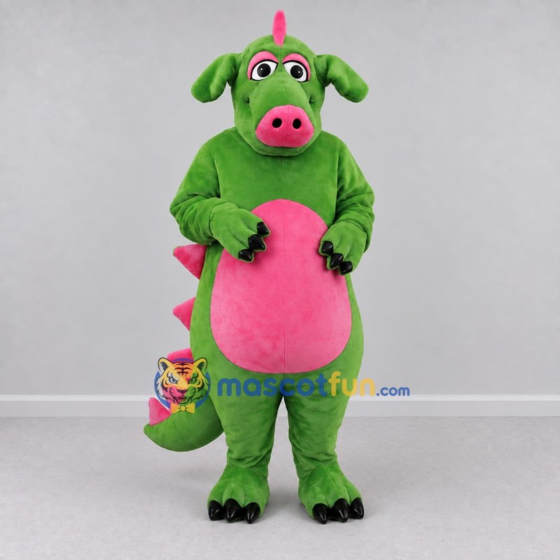 Custom Green and Pink Dragon Character Mascot Costume Adult Full Body Suit for Theme Parties Custom Green and Pink Dragon Character Mascot Costume Adult Full Body Suit for Theme Parties
