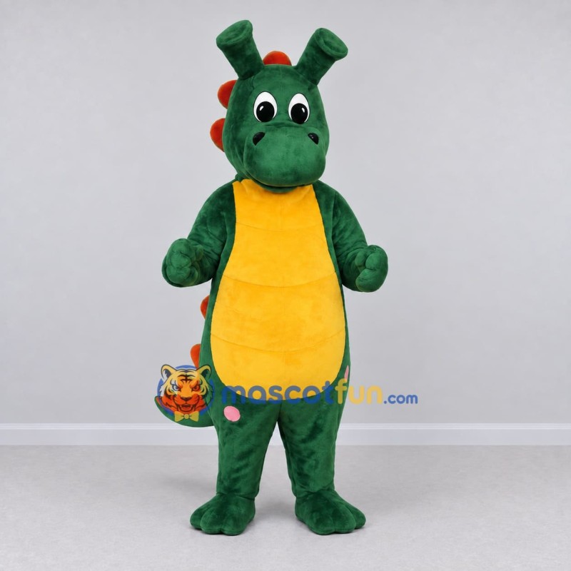 Custom Green and Orange Dragon Character Mascot Costume Adult Full Body Suit for Theme Parties Custom Green and Orange Dragon Character Mascot Costume Adult Full Body Suit for Theme Parties