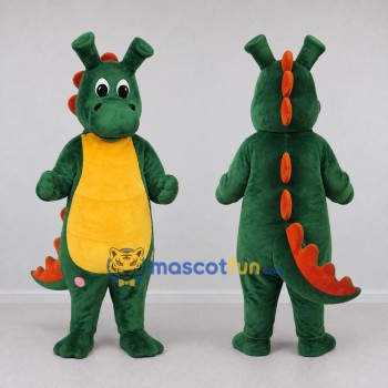 Custom Green and Orange Dragon Character Mascot Costume Adult Full Body Suit for Theme Parties