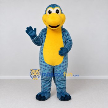 Custom Blue and Yellow Spotted Dinosaur Character Mascot Costume Adult Full Body Suit for Dinosaur Events Custom Blue and Yellow Spotted Dinosaur Character Mascot Costume Adult Full Body Suit for Dinosaur Events