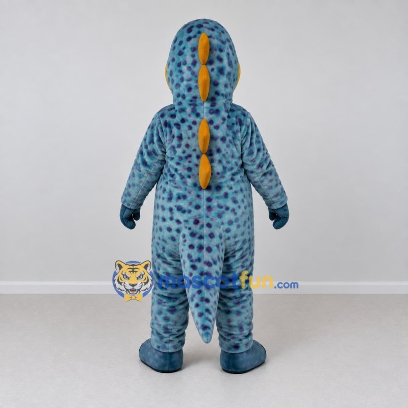 Custom Blue and Yellow Spotted Dinosaur Character Mascot Costume Adult Full Body Suit for Dinosaur Events Custom Blue and Yellow Spotted Dinosaur Character Mascot Costume Adult Full Body Suit for Dinosaur Events
