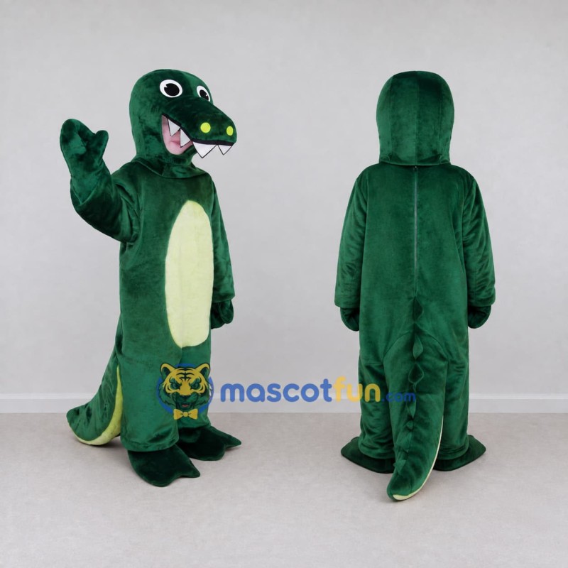 Custom Dark Green and Cream Dinosaur Character Mascot Costume Adult Full Body Suit for Dinosaur Events Custom Dark Green and Cream Dinosaur Character Mascot Costume Adult Full Body Suit for Dinosaur Events