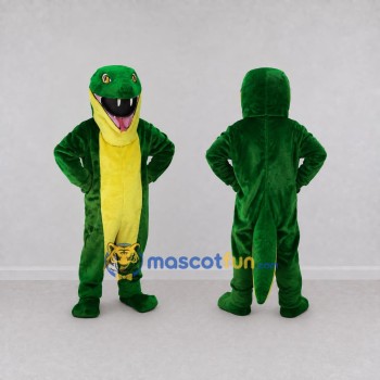 Custom Green and Yellow Dinosaur Character Mascot Costume Adult Full Body Suit for Dinosaur Events