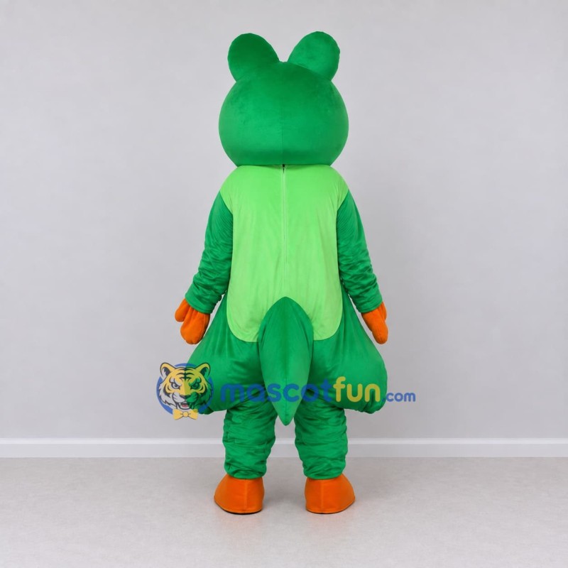 Custom Green and Orange Frog Character Mascot Costume Adult Full Body Suit for School Events Custom Green and Orange Frog Character Mascot Costume Adult Full Body Suit for School Events