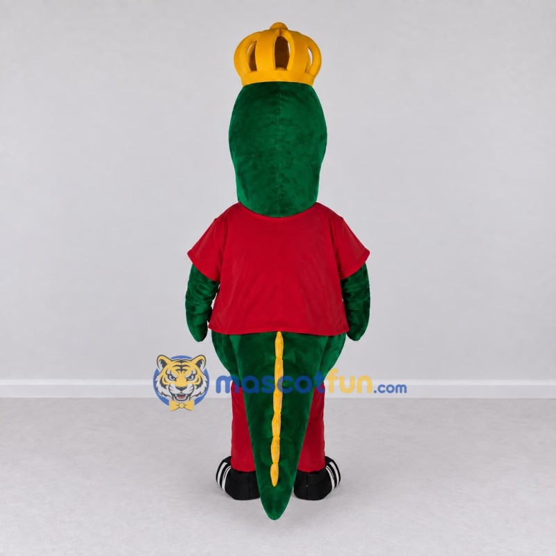 Custom Green and Red Dinosaur King Character Mascot Costume Adult Full Body Suit for Theme Parties Custom Green and Red Dinosaur King Character Mascot Costume Adult Full Body Suit for Theme Parties