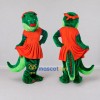 Custom Green and Orange Crocodile in a Dress Mascot Costume Adult Full Body Suit for School Events Custom Green and Orange Crocodile in a Dress Mascot Costume Adult Full Body Suit for School Events