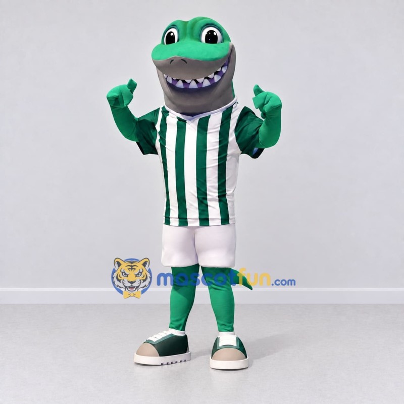 Custom Teal and White Shark in Sportswear Mascot Costume Adult Full Body Suit for Sports Events Custom Teal and White Shark in Sportswear Mascot Costume Adult Full Body Suit for Sports Events