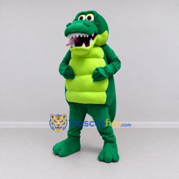 Custom Green and Yellow Crocodile Character Mascot Costume Adult Full Body Suit for Wildlife Events Custom Green and Yellow Crocodile Character Mascot Costume Adult Full Body Suit for Wildlife Events