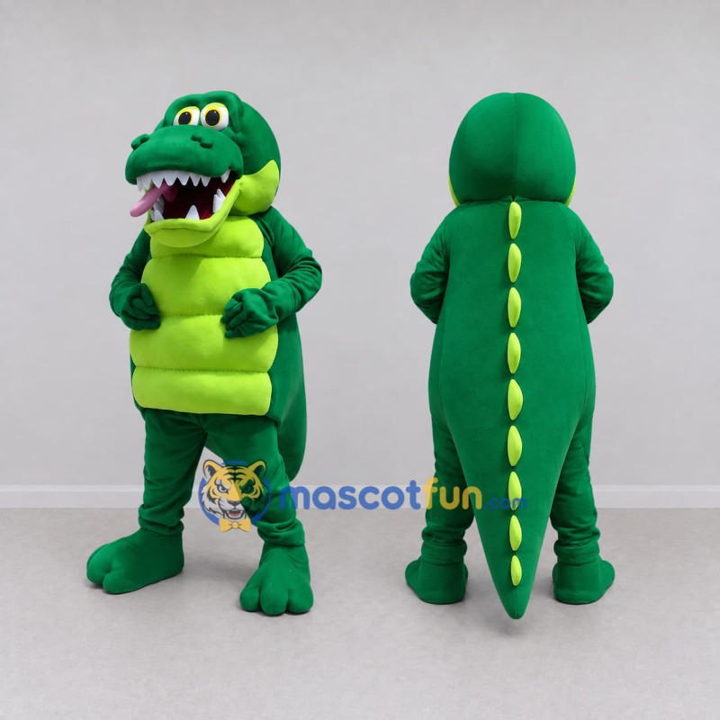 Custom Green and Yellow Crocodile Character Mascot Costume Adult Full Body Suit for Wildlife Events Custom Green and Yellow Crocodile Character Mascot Costume Adult Full Body Suit for Wildlife Events