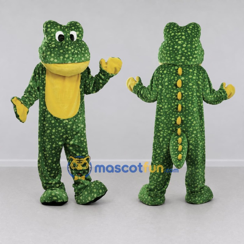 Custom Green and Yellow Crocodile Character Mascot Costume Adult Full Body Suit for Wildlife Events Custom Green and Yellow Crocodile Character Mascot Costume Adult Full Body Suit for Wildlife Events