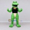 Custom Green and Black Muscular Crocodile in a Shirt Mascot Costume Adult Full Body Suit for Sports Events Custom Green and Black Muscular Crocodile in a Shirt Mascot Costume Adult Full Body Suit for Sports Events
