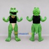Custom Green and Black Muscular Crocodile in a Shirt Mascot Costume Adult Full Body Suit for Sports Events Custom Green and Black Muscular Crocodile in a Shirt Mascot Costume Adult Full Body Suit for Sports Events