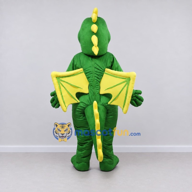 Custom Green and Yellow Winged Dragon Mascot Costume Adult Full Body Suit for Theme Parties Custom Green and Yellow Winged Dragon Mascot Costume Adult Full Body Suit for Theme Parties