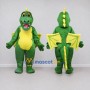 Custom Green and Yellow Winged Dragon Mascot Costume Adult Full Body Suit for Theme Parties