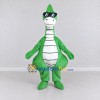 Custom Green and White Long-Neck Dinosaur Character with Sunglasses Mascot Costume Adult Full Body Suit for Summer Events Custom Green and White Long-Neck Dinosaur Character with Sunglasses Mascot Costume Adult Full Body Suit for Summer Events