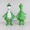 Custom Green and White Long-Neck Dinosaur Character with Sunglasses Mascot Costume Adult Full Body Suit for Summer Events Custom Green and White Long-Neck Dinosaur Character with Sunglasses Mascot Costume Adult Full Body Suit for Summer Events
