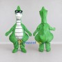 Custom Green and White Long-Neck Dinosaur Character with Sunglasses Mascot Costume Adult Full Body Suit for Summer Events