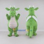 Custom Light Green and White Winged Dragon Character Mascot Costume Adult Full Body Suit for Theme Parties
