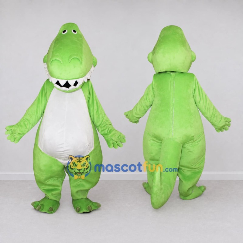 Custom Light Green and White Dinosaur Character Mascot Costume Adult Full Body Suit for Dinosaur Events Custom Light Green and White Dinosaur Character Mascot Costume Adult Full Body Suit for Dinosaur Events