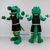 Custom Green and Black Crocodile in Basketball Sportswear Mascot Costume Adult Full Body Suit for Sports Events