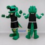 Custom Green and Black Crocodile in Basketball Sportswear Mascot Costume Adult Full Body Suit for Sports Events