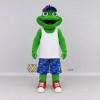 Custom Green and Blue Lizard Character in Summer Clothes Mascot Costume Adult Full Body Suit for Summer Events Custom Green and Blue Lizard Character in Summer Clothes Mascot Costume Adult Full Body Suit for Summer Events