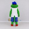 Custom Green and Blue Lizard Character in Summer Clothes Mascot Costume Adult Full Body Suit for Summer Events Custom Green and Blue Lizard Character in Summer Clothes Mascot Costume Adult Full Body Suit for Summer Events