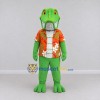 Custom Green and Orange Crocodile in a Tropical Shirt Mascot Costume Adult Full Body Suit for Summer Events Custom Green and Orange Crocodile in a Tropical Shirt Mascot Costume Adult Full Body Suit for Summer Events
