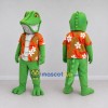Custom Green and Orange Crocodile in a Tropical Shirt Mascot Costume Adult Full Body Suit for Summer Events Custom Green and Orange Crocodile in a Tropical Shirt Mascot Costume Adult Full Body Suit for Summer Events