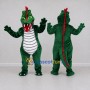 Custom Dark Green and Red Dragon Character Mascot Costume Adult Full Body Suit for Theme Parties