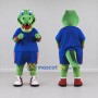 Custom Green and Blue Crocodile in Sportswear Mascot Costume Adult Full Body Suit for Sports Events