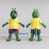 Custom Green and Yellow Dragon Character in Summer Clothes Mascot Costume Adult Full Body Suit for Summer Events Custom Green and Yellow Dragon Character in Summer Clothes Mascot Costume Adult Full Body Suit for Summer Events