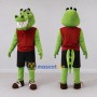 Custom Green and Red Crocodile Character in Sportswear Mascot Costume Adult Full Body Suit for Sports Events