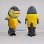Custom Gray and Yellow Fish Character in a Shirt Mascot Costume Adult Full Body Suit for Ocean Events