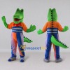 Custom Green and Orange Crocodile in a Colorful Outfit Mascot Costume Adult Full Body Suit for Theme Parties Custom Green and Orange Crocodile in a Colorful Outfit Mascot Costume Adult Full Body Suit for Theme Parties