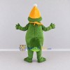 Custom Green and Orange Dragon Character with a Party Hat Mascot Costume Adult Full Body Suit for Theme Parties Custom Green and Orange Dragon Character with a Party Hat Mascot Costume Adult Full Body Suit for Theme Parties