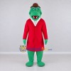 Custom Green and Red Crocodile in a Coat and Hat Mascot Costume Adult Full Body Suit for Theme Parties Custom Green and Red Crocodile in a Coat and Hat Mascot Costume Adult Full Body Suit for Theme Parties