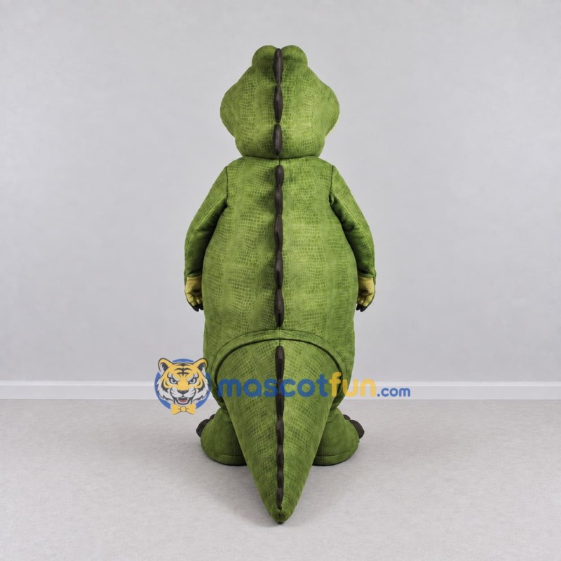 Custom Olive Green and Cream Crocodile Character Mascot Costume Adult Full Body Suit for Wildlife Events Custom Olive Green and Cream Crocodile Character Mascot Costume Adult Full Body Suit for Wildlife Events