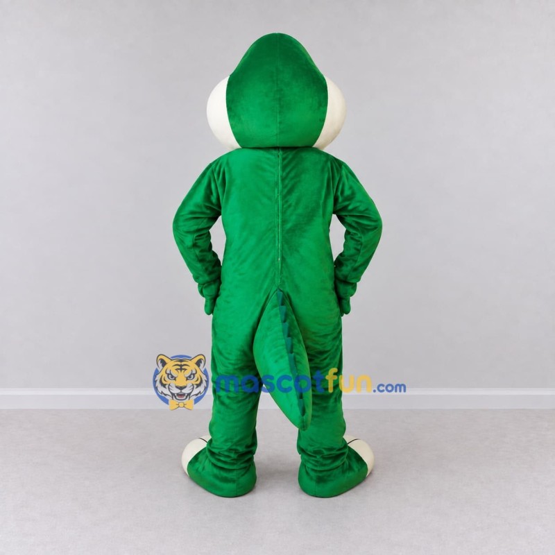 Custom Green and White Crocodile Character Mascot Costume Adult Full Body Suit for Wildlife Events Custom Green and White Crocodile Character Mascot Costume Adult Full Body Suit for Wildlife Events