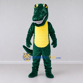 Custom Dark Green and Yellow Crocodile Character Mascot Costume Adult Full Body Suit for Wildlife Events Custom Dark Green and Yellow Crocodile Character Mascot Costume Adult Full Body Suit for Wildlife Events