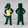 Custom Dark Green and Yellow Crocodile Character Mascot Costume Adult Full Body Suit for Wildlife Events