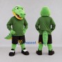 Custom Green and Black Crocodile in Sportswear Mascot Costume Adult Full Body Suit for Sports Events
