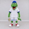 Custom Green and White Crocodile in Sportswear and a Cap Mascot Costume Adult Full Body Suit for Sports Events Custom Green and White Crocodile in Sportswear and a Cap Mascot Costume Adult Full Body Suit for Sports Events