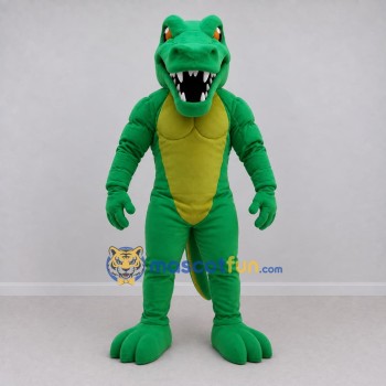Custom Green and Yellow Crocodile Character Mascot Costume Adult Full Body Suit for Wildlife Events Custom Green and Yellow Crocodile Character Mascot Costume Adult Full Body Suit for Wildlife Events